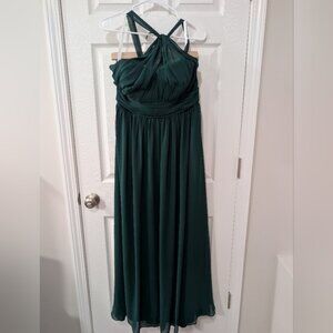 Revelry, Size 10, Emerald Green, High Neck, Brooklyn Bridesmaid Dress, Chiffon